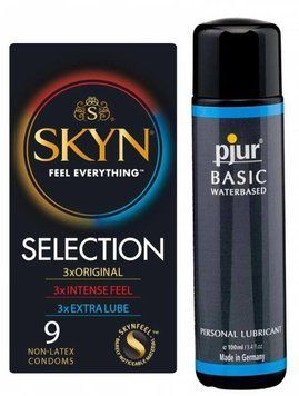 Набор Skyn Selection 9 шт и Лубрикант Pjur Basic waterbased 100 ml SOS173 фото