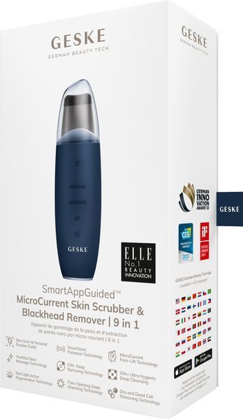 Мікрострумовий скрабер для шкіри та усунення чорних точок GESKE MicroCurrent Skin Scrubber&Blackhead Remover 9в1 midnight HB0144 фото