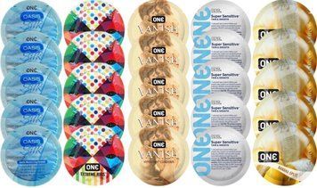 Набір з 25 шт One Oasis Silk + ONE Ribs + ONE Vanish + ONE Sensitive + ONE Banana SOS8354 фото