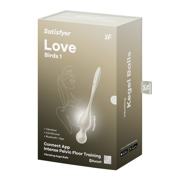 Вагинальные смарт-шарики с вибрацией Satisfyer Love Birds 1 Connect App White, 78 г SX0569 фото