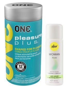 Набір ONE Pleasure Plus 12 шт + Лубрикант Pjur Woman Aloe 30 мл SOS13062 фото