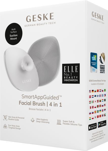 Щітка для обличчя GESKE Facial Brush 4в1 з тримачем white HB0062 фото
