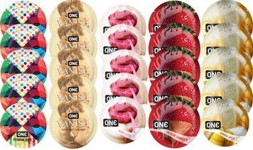 Набір з 25 шт One Extreme ribs + ONE 𝐕𝐀𝐍𝐈𝐒𝐇 + ONE Bubblegum + ONE Chocolate Strawberry + ONE Banana Split SOS8252 фото