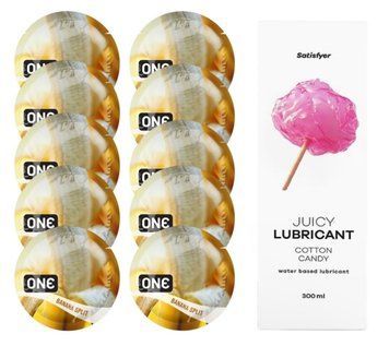 ONE Banana Split 10 шт. + Лубрикант Satisfyer Cotton Candy 300 мл SOS12476 фото