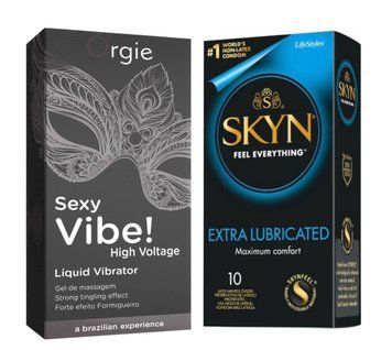 SKYN Extra Lube &ndash; 10 шт та Рідкий ORGIE SEXY VIBE HIGH VOLTAGE, 15 мл SOS817 фото