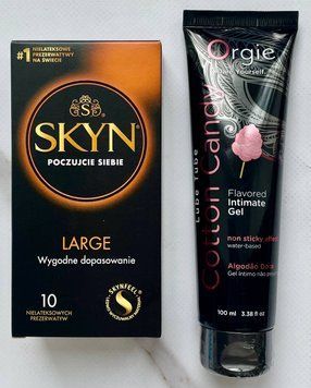 Набір Skyn Large 10 шт - Лубрикант ORGIE LUBE TUBE цукрова вата, 100 мл SOS2925 фото