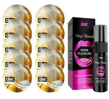 Комплект ONE Banana Split 10 шт + Intt Deep Throat &ndash; 12 мл SOS13750 фото