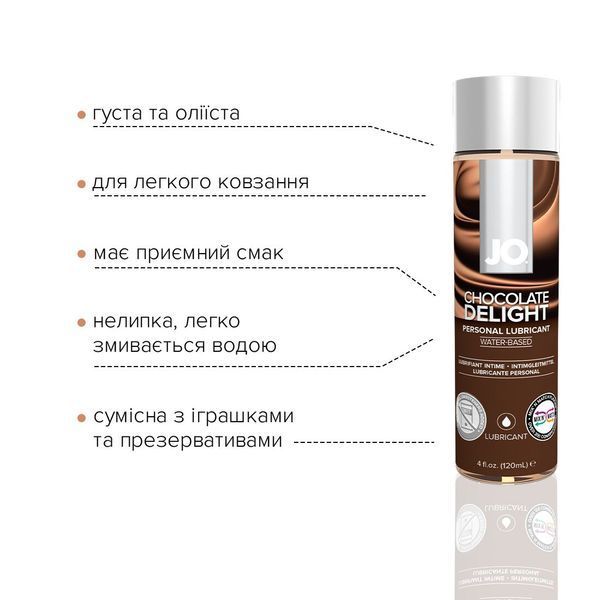 Змазка на водній основі System JO H2O &mdash; Chocolate Delight (120 мл) без цукру, рослинний гліцерин SO1776 фото