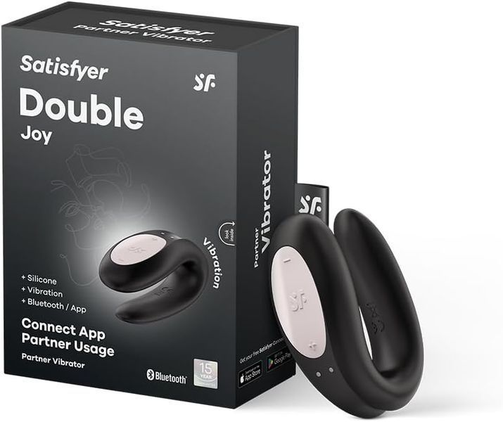 Смарт-вибратор для пар Satisfyer Double Joy Black с широким клиторальным стимулятором SO3898 фото