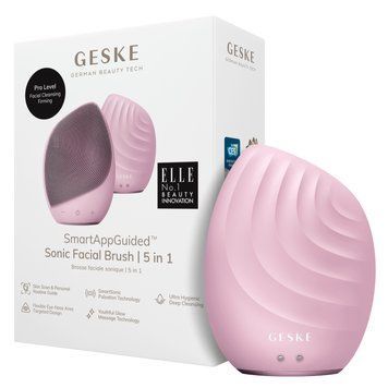 Электронная ультразвуковая щетка для лица GESKE Sonic Facial Brush 5в1 pink HB0071 фото