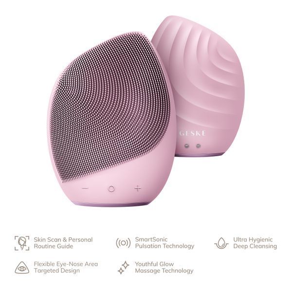 Електронна ультразвукова щітка для обличчя GESKE Sonic Facial Brush 5в1 pink HB0071 фото