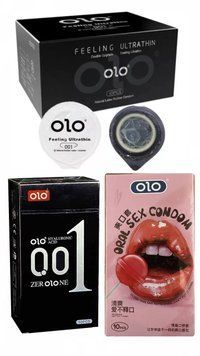 Набір з 30 шт : OLO - Feeling Ultrathin , Black , Oral Candy SOS259 фото
