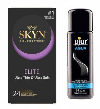 Набір: SKYN Elite 24 шт. + Лубрикант pjur Aqua 30 мл SOS11823 фото