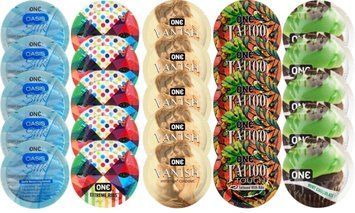 Набір з 25 шт One Oasis Silk + ONE Ribs + ONE Vanish + ONE Tattoo + ONE Mint Chocolate SOS8349 фото