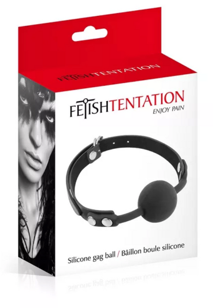 Силиконовий кляп Fetish Tentation Силиконовый кляп-шарик, черный SO4038 фото