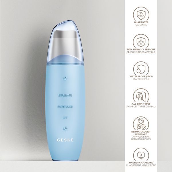 Микротоковый скраббер для кожи и устранение черных точек GESKE MicroCurrent Skin Scrubber&Blackhead Remover 9в1 aquamarine HB0149 фото