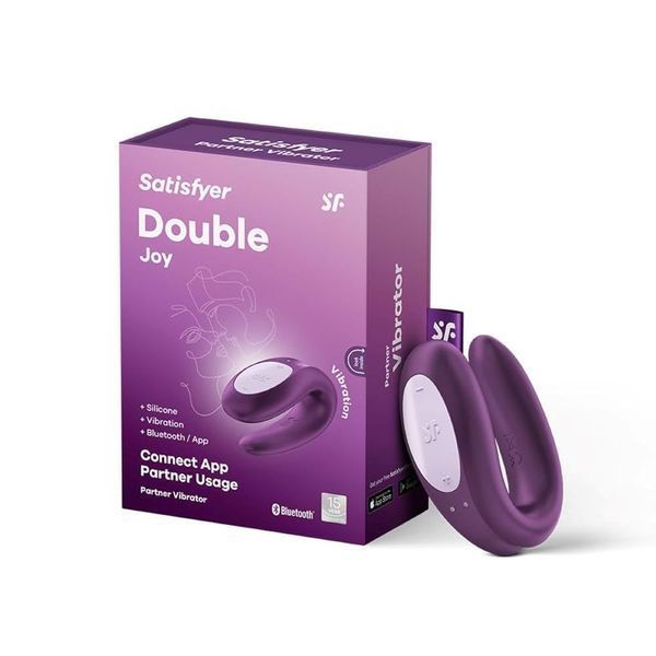 Смарт-вибратор для пар Satisfyer Double Joy Violet с широким клиторальным стимулятором SO3899 фото