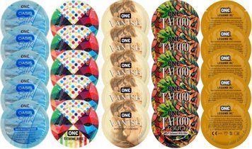 Набір з 25 шт One Oasis Silk + ONE Ribs + ONE Vanish + ONE Tattoo + ONE Legend XL SOS8343 фото