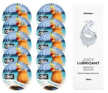 Набір ONE Island Punch 10 шт. + Лубрикант Satisfyer Smooth Silicon 150 мл SOS12417 фото