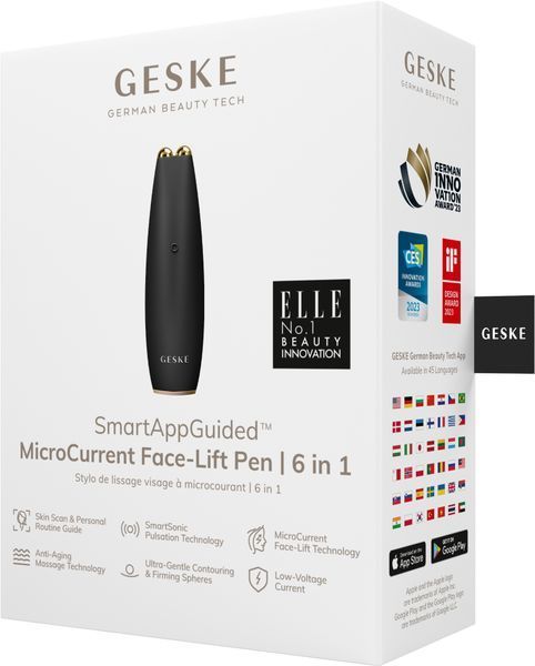 Мікрострумова ручка для підтяжки обличчя GESKE MicroCurrent Face-Lift Pen 6в1 gray HB0119 фото