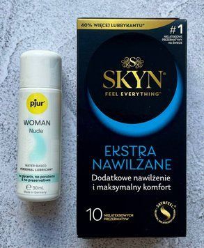 Комплект SKYN Extra Lube 10 шт - Лубрикант pjur Woman Nude 30 мл SOS2633 фото