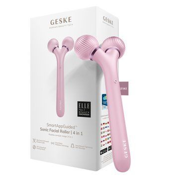 Электронный ультразвуковой ролик для лица GESKE Sonic Facial Roller 4в1 pink HB0181 фото