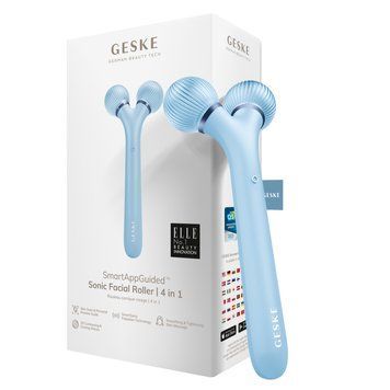 Электронный ультразвуковой ролик для лица GESKE Sonic Facial Roller 4в1 aquamarine HB0182 фото
