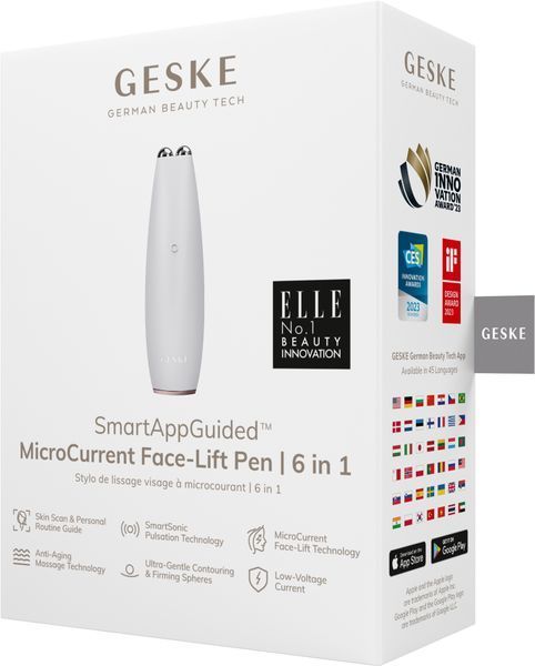 Мікрострумова ручка для підтяжки обличчя GESKE MicroCurrent Face-Lift Pen 6в1 starlight HB0121 фото