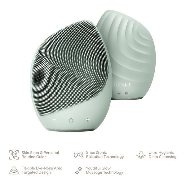 Электронная ультразвуковая щетка для лица GESKE Sonic Facial Brush 5в1 green HB0074 фото