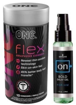 Набір з 10 шт ONE Flex графен + Пролонгатор Sensuva - ON Bold (29 мл) SOS9294 фото
