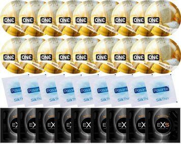 Набір 36 шт ONE Banana Split + Pasante Silk + EXS Black Latex SOS7791 фото