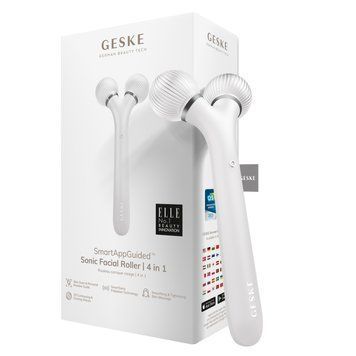 Электронный ультразвуковой ролик для лица GESKE Sonic Facial Roller 4в1 white HB0183 фото