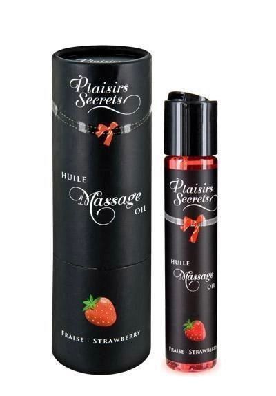 Массажное масло Plaisirs Secrets Strawberry с афродизиаками, съедобное (59 мл) SO1842 фото
