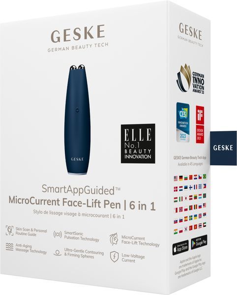 Мікрострумова ручка для підтяжки обличчя GESKE MicroCurrent Face-Lift Pen 6в1 midnight HB0122 фото
